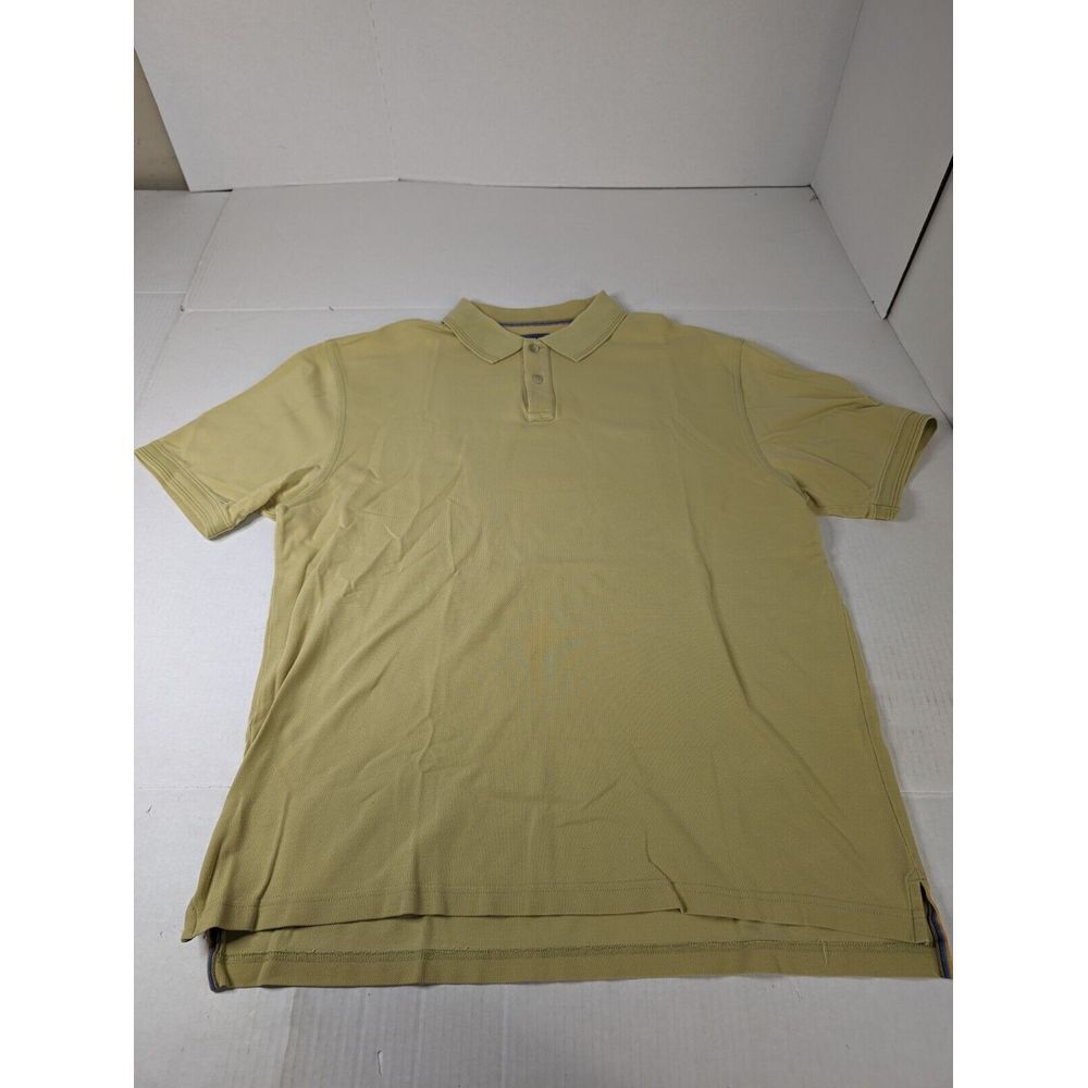 Pendleton Polo Shirt‎ Mens Short Sleeve 100% Pima Cotton Yellow Mustard Sz LG